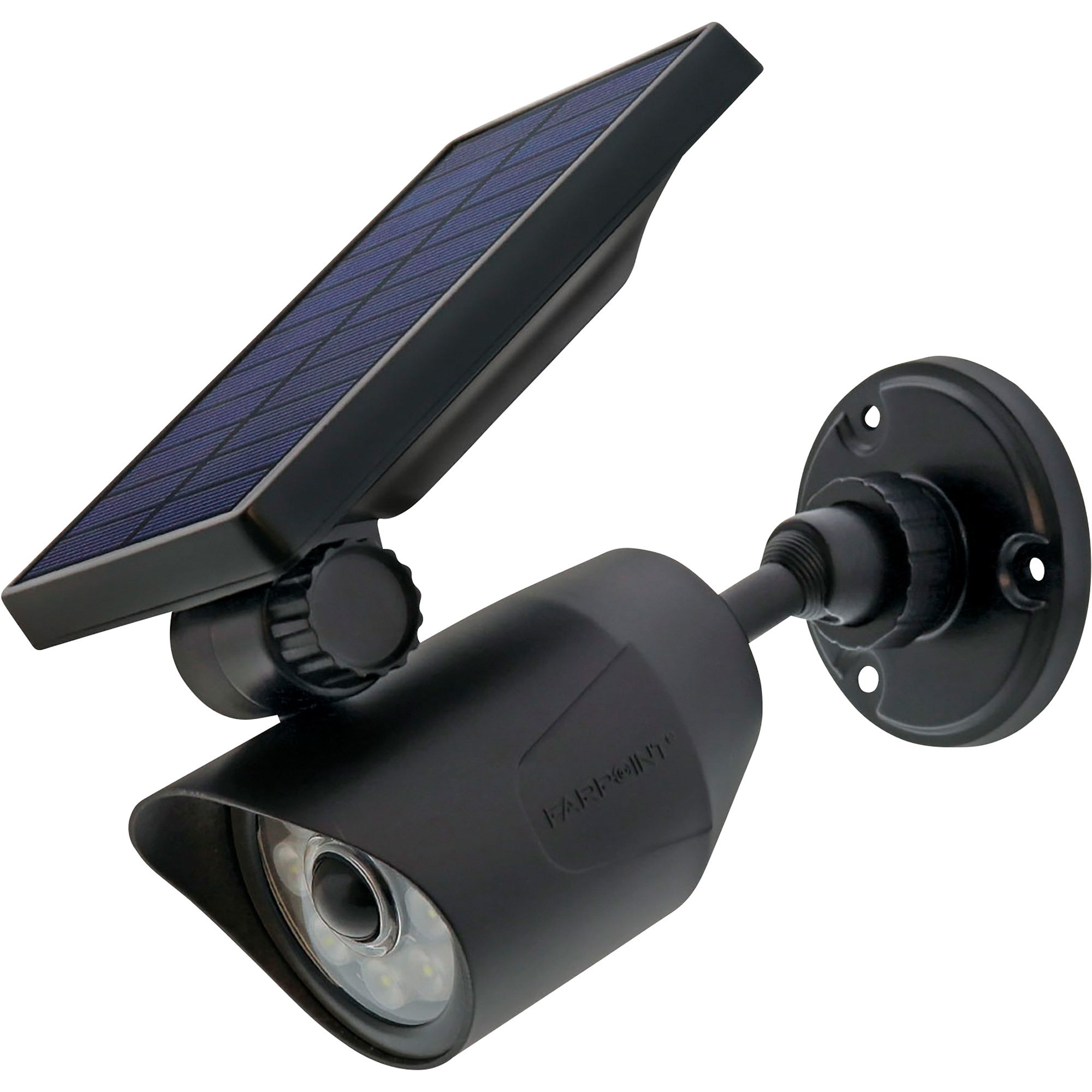 FARPOINT Motion and Light Sensor Activated Solar Night Beam Spotlight — 300 Lumens, Black, Model# WMSL80006B